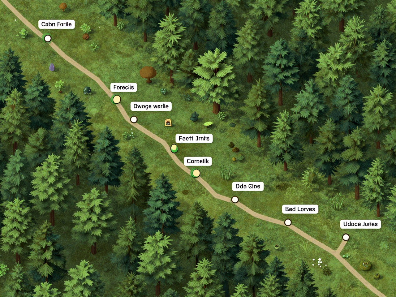 Freshsieveherb customized forest trail progression map